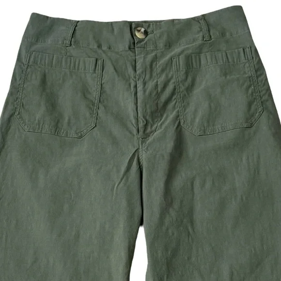 Anthropologie MAEVE The Colette Green Wide Leg Cropped Hi Rise Pants - Picture 3 of 10